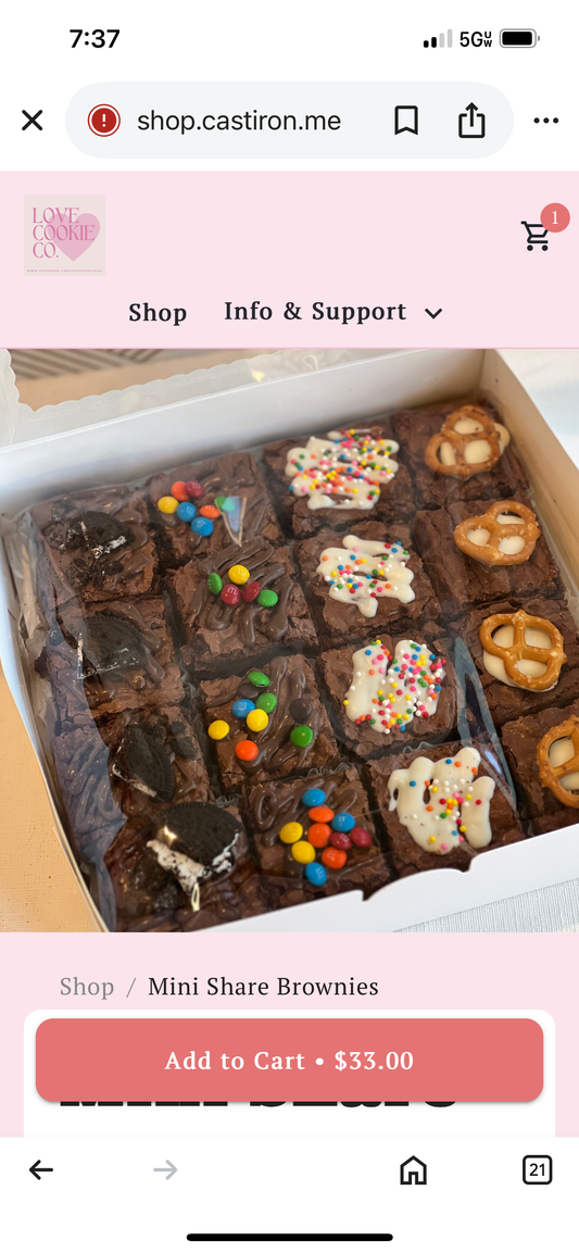 Mini share brownies